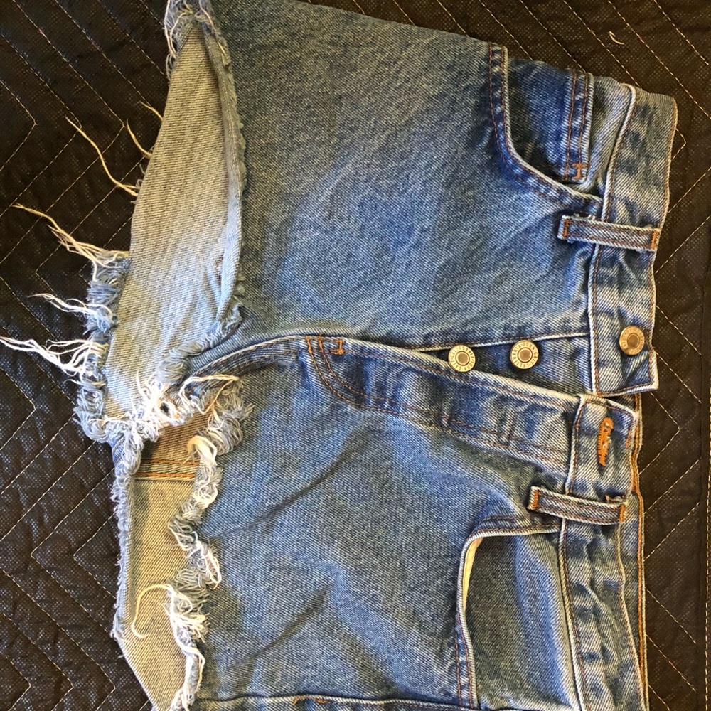 High waisted denim shorts
